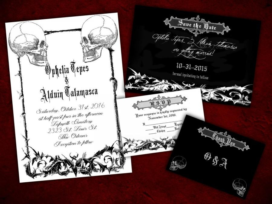 Halloween Wedding Invitations
 Two Souls Gothic Halloween Wedding Invitation Save The