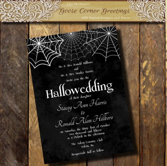 Halloween Wedding Invitations
 Printable Halloween Wedding Invitation Hallowedding