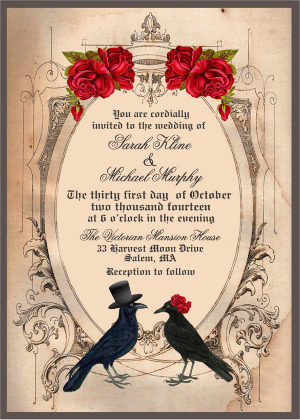 Halloween Wedding Invitations
 22 Halloween Wedding Invitation Templates – Free PSD AI