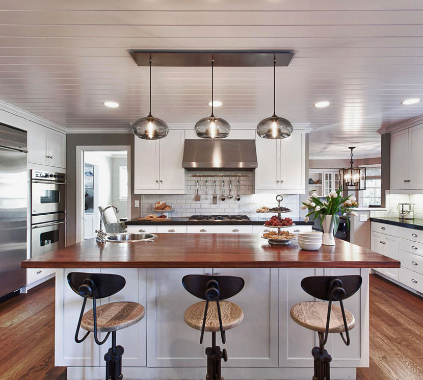 Hanging Lights For Kitchen Island
 Kitchen Island Pendant Lighting in a Cozy California Ranch