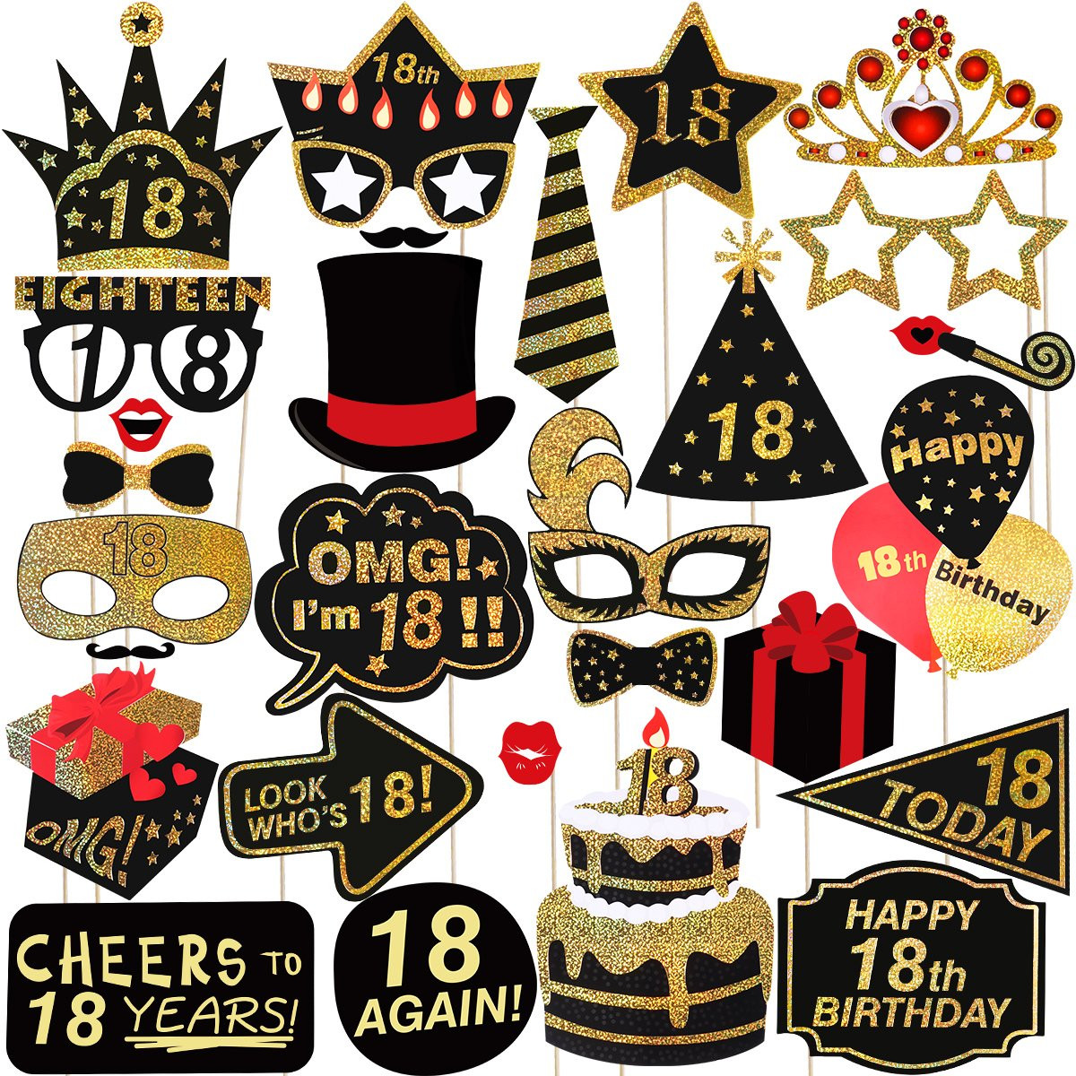 Happy 18th Birthday Decorations
 Amazon Gold Happy Birthday Cake Topper 18th Number