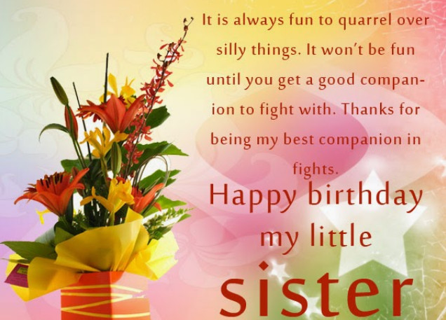 Happy Birthday Card For Sister
 Happy Birthday Card for Little Sister Send Everyday