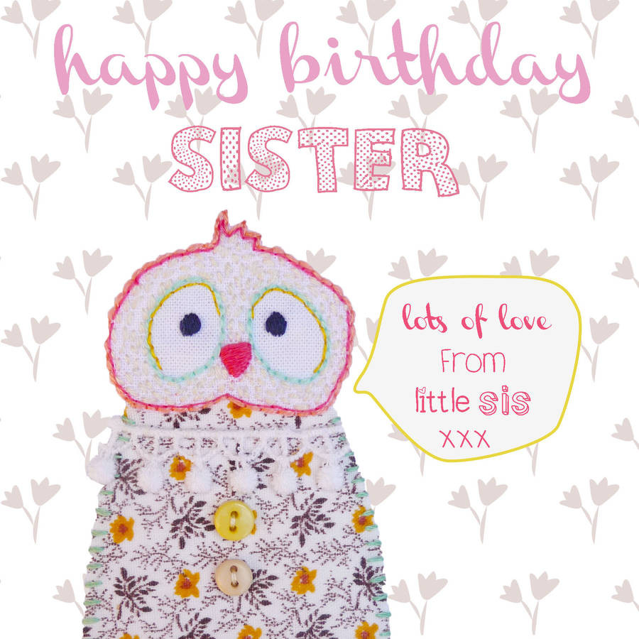 Happy Birthday Card For Sister
 happy birthday sister greeting card by buttongirl designs