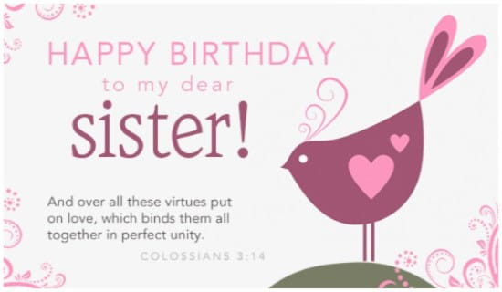Happy Birthday Card For Sister
 Free Dear Sister eCard eMail Free Personalized Birthday
