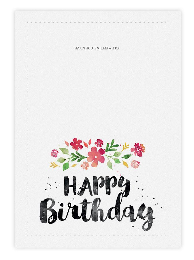 Happy Birthday Card Printable
 Printable Birthday Card Spring Blossoms – Clementine