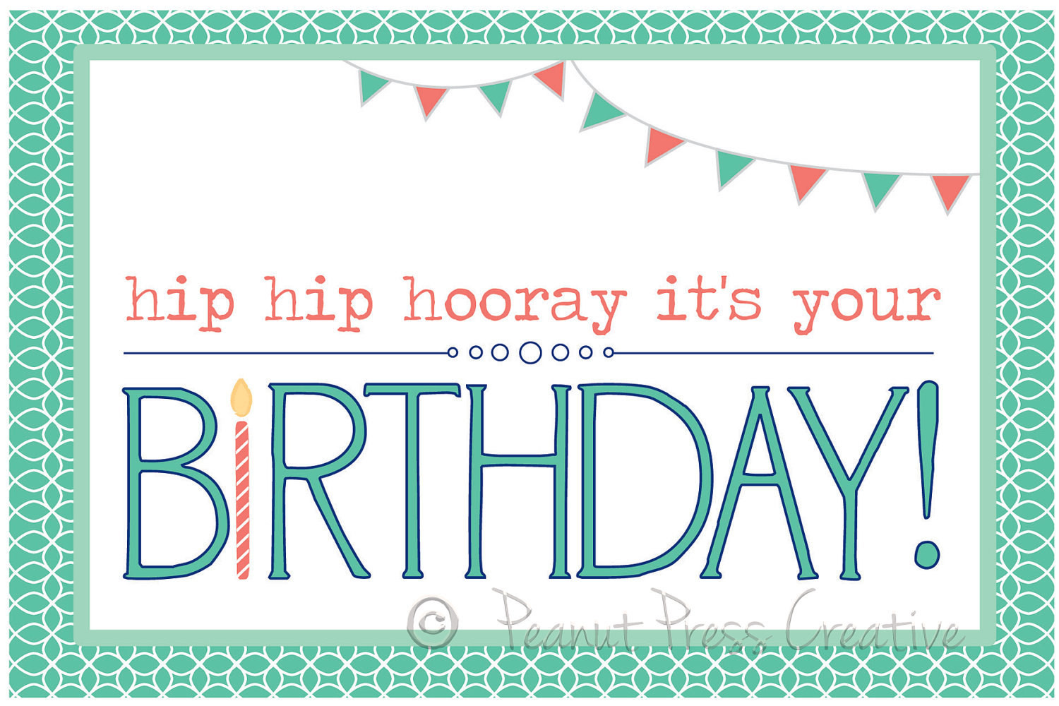 Happy Birthday Card Printable
 Happy Birthday Printable Card PDF by PeanutPressCreative