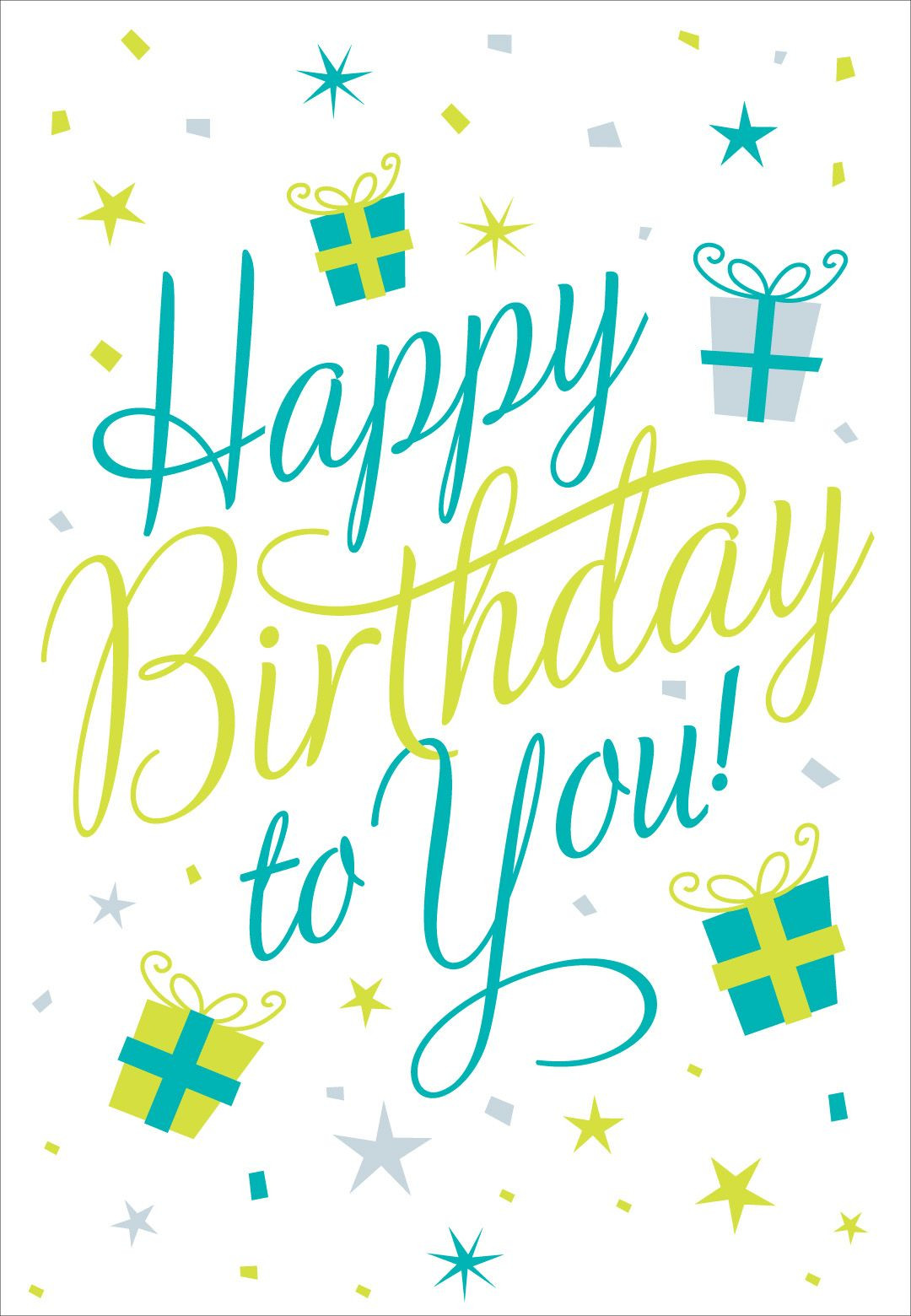 Happy Birthday Card Printable
 Free Printable Happy Birthday To You Greeting Card