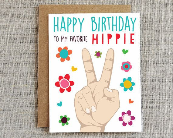 Happy Birthday Cards For A Friend
 Birthday Card Favorite Hippie Best Friend Card by