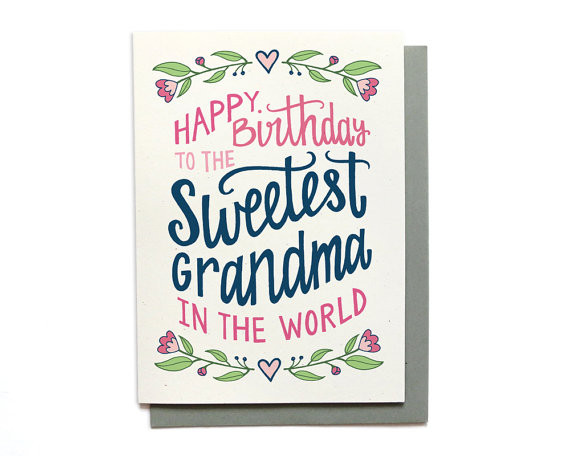 Happy Birthday Grandma Cards
 Grandma Birthday Card Sweetest Grandma in the World