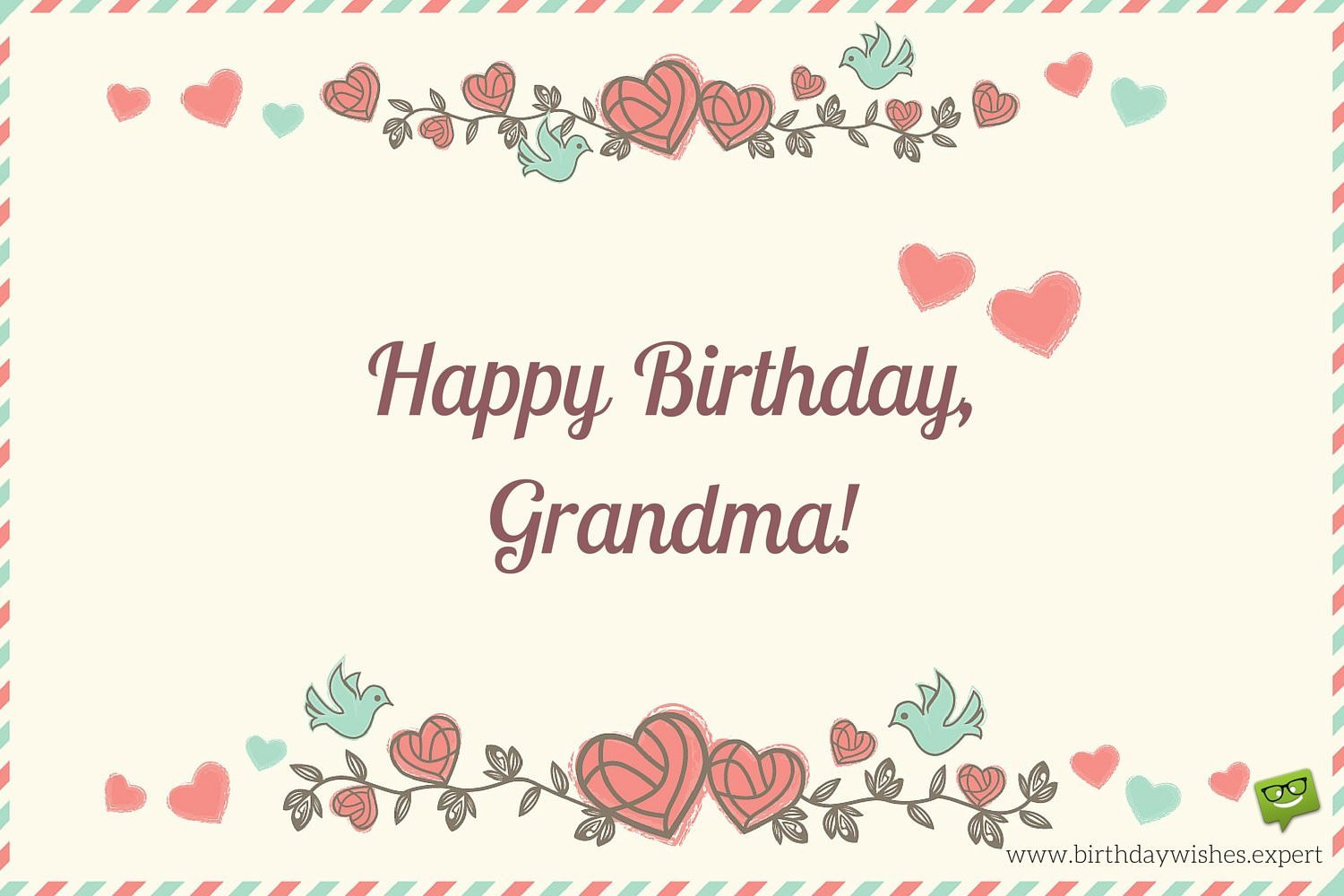 Happy Birthday Grandma Cards
 Happy Birthday Grandma on image of an old envelope with