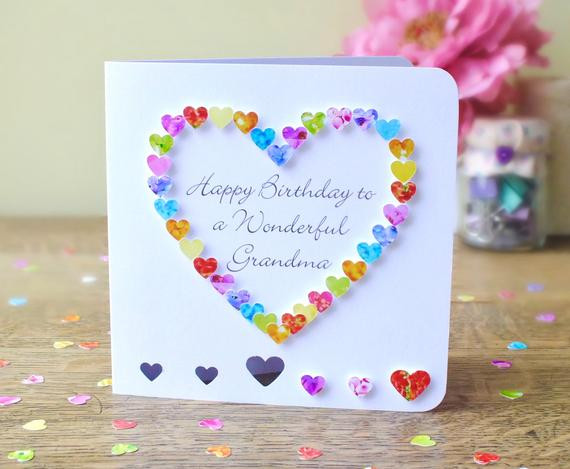 Happy Birthday Grandma Cards
 Grandma Birthday Card Handmade Personalised Birthday Card
