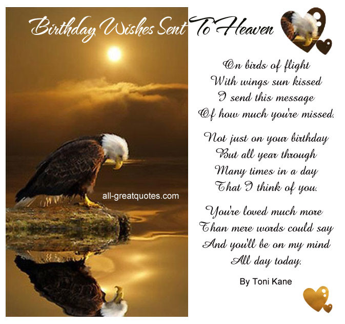 Happy Birthday In Heaven Quotes
 Birthday In Heaven Quotes To Post QuotesGram