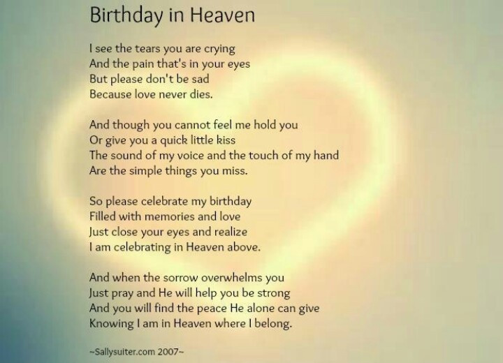 Happy Birthday In Heaven Quotes
 Birthday In Heaven Poems Quotes QuotesGram