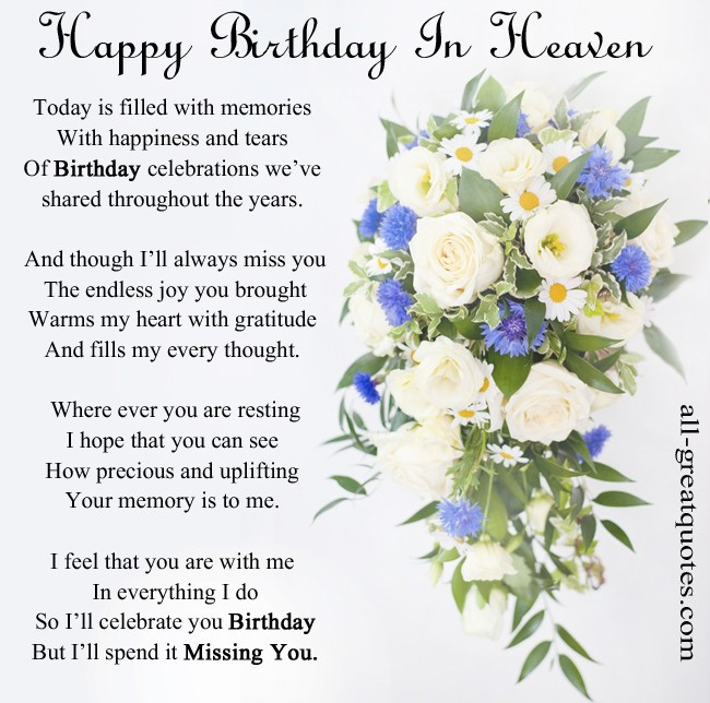 Happy Birthday In Heaven Quotes
 Happy Birthday In Heaven Quotes & Sayings