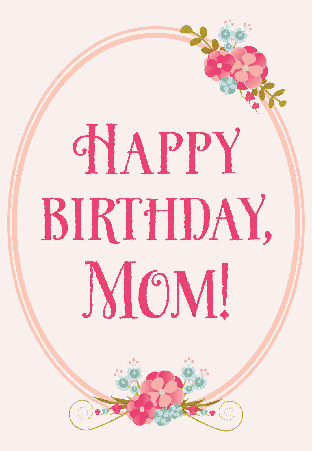 Happy Birthday Mom Cards
 Floral Birthday for Mom Free Birthday Card