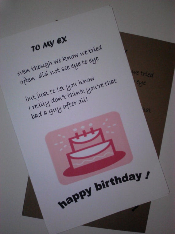 Happy Birthday Quotes Boyfriend
 Items similar to ex husband birthday card handmade card