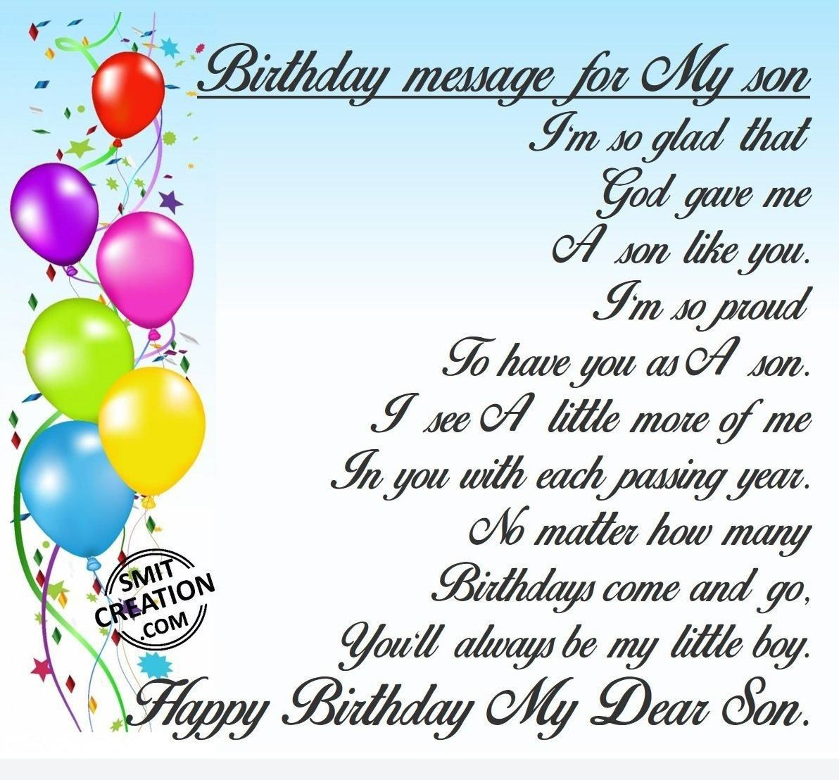 Happy Birthday Wishes For Son
 birthday wishes for for son