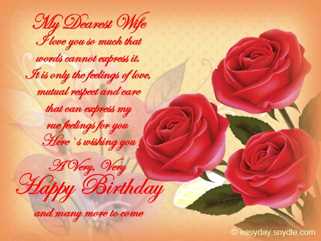 Happy Birthday Wishes To My Wife
 Birthday Wishes for Wife Easyday