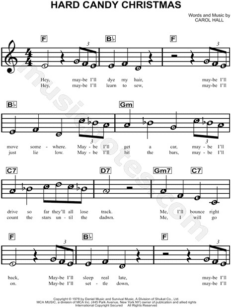 Hard Candy Christmas By Dolly Parton
 Dolly Parton "Hard Candy Christmas" Sheet Music for