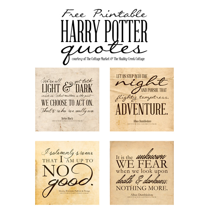 Harry Potter Birthday Quote
 Free Printable Harry Potter Quotes The Cottage Market