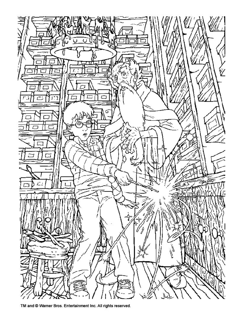 Harry Potter Coloring Pages For Adults
 Albus dumbledore and harry potter coloring pages