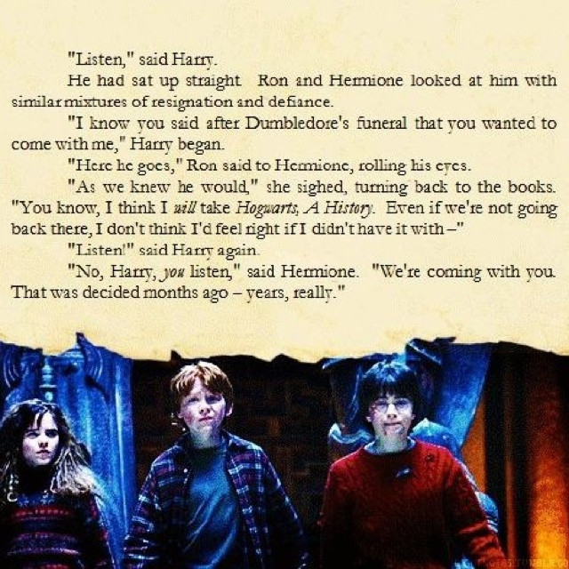 Harry Potter Quotes Friendship
 Quotes About The Golden Trio QuotesGram