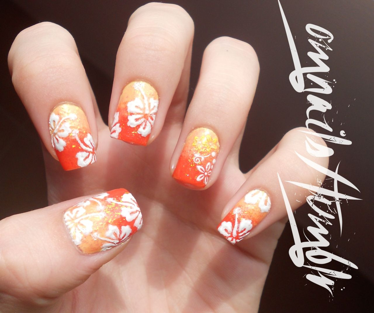 Hawaiian Flower Nail Designs
 Hawaiian flower nails Nail Designs