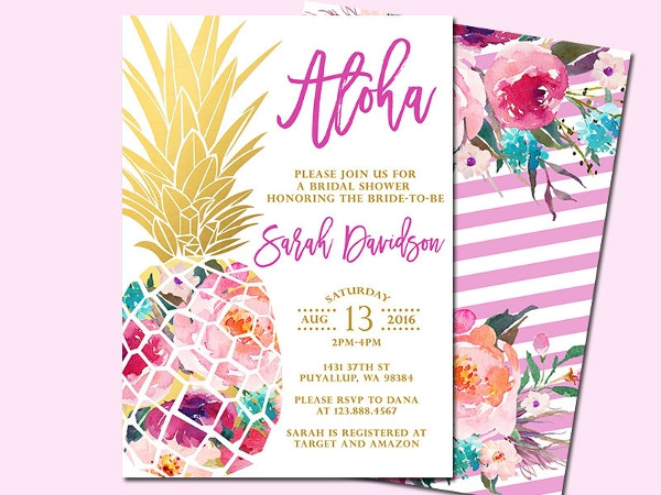 Hawaiian Themed Wedding Invitations
 14 Luau Invitation Designs & Templates PSD AI