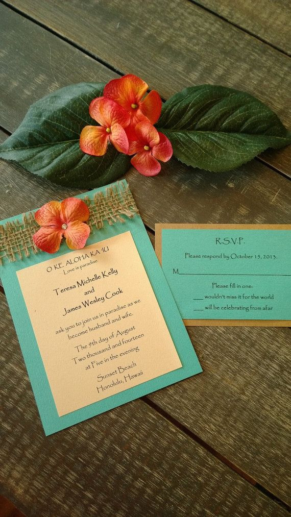 Hawaiian Themed Wedding Invitations
 Aloha Forever from Sunny Serendipity