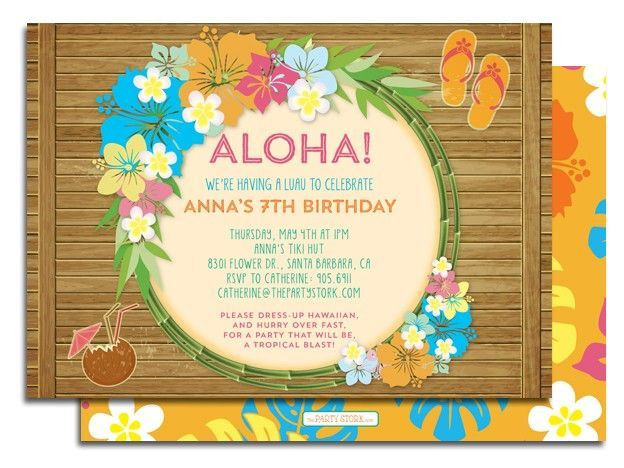 Hawaiian Themed Wedding Invitations
 Best Create Easy Luau Birthday Invitations Templates