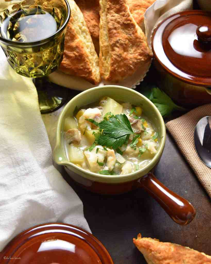 Healthy Fish Chowder
 Healthy Chunky Ve able Fish Chowder She loves biscotti