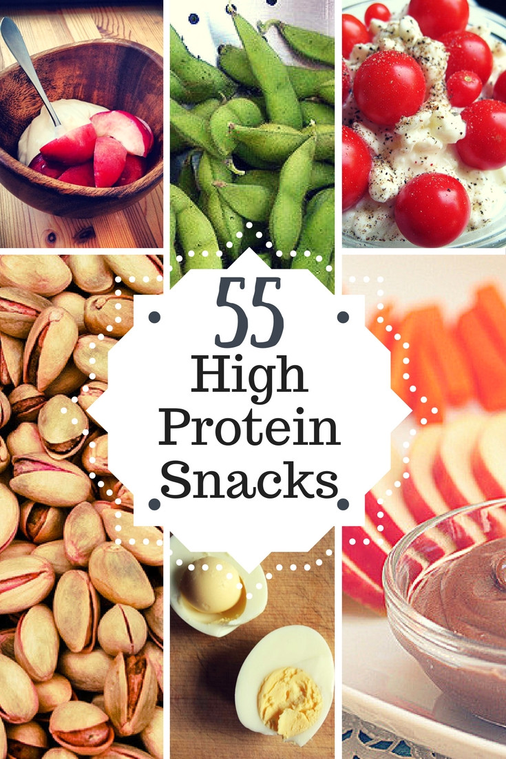 Healthy Protein Snacks
 55 High Protein Snacks • PDF Infographic • Healthy Happy