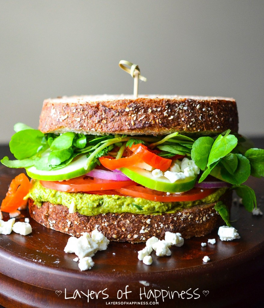 Healthy Vegetarian Sandwich Recipes
 Loaded Mediterranean Veggie Sandwich Layers of Happiness