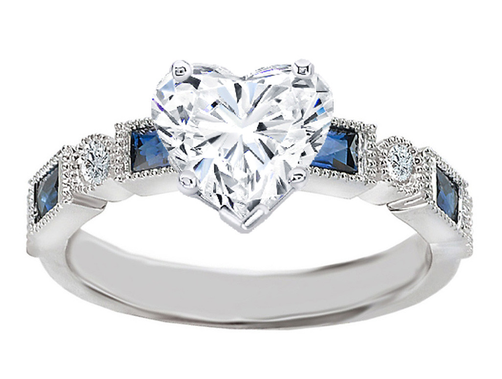 Heart Shaped Wedding Rings
 Engagement Ring Heart Shape Diamond Engagement Ring Blue