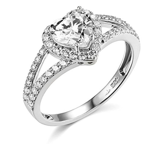Heart Shaped Wedding Rings
 1 90 Ct Heart Shape Halo Engagement Wedding Promise Ring