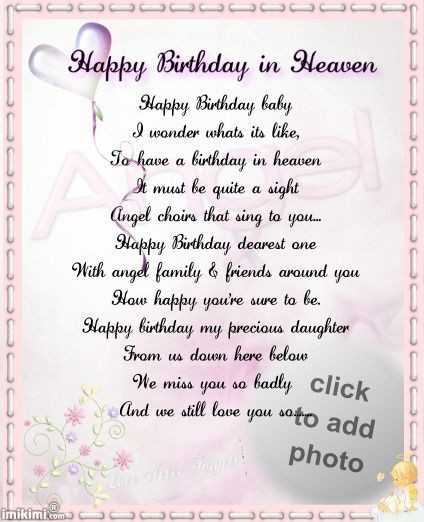 Heaven Birthday Quotes
 Image result for my girl in heaven