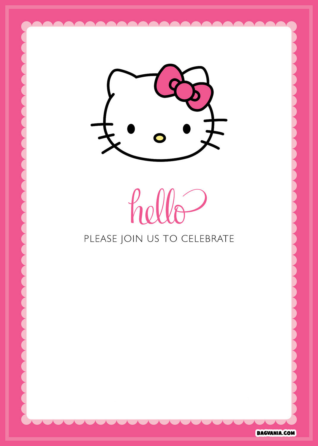 Hello Kitty Birthday Party Invitations
 Free Printable Hello Kitty Birthday Invitations – Bagvania