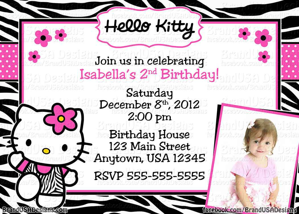 Hello Kitty Birthday Party Invitations
 Hello Kitty Birthday Invitation Card
