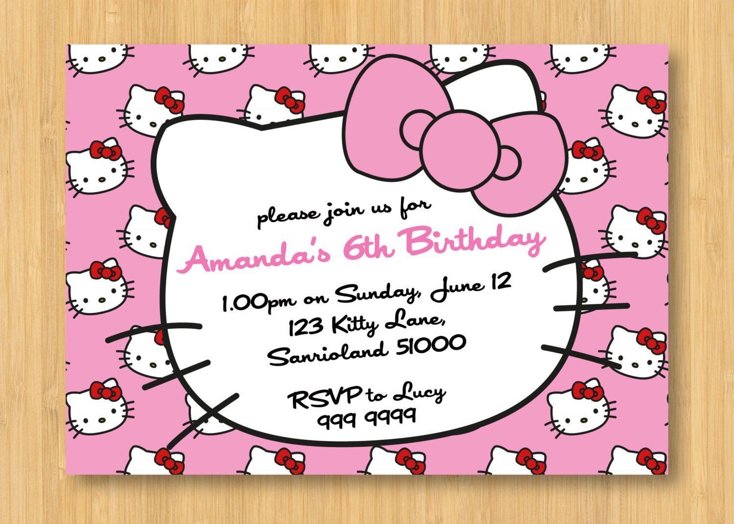 Hello Kitty Birthday Party Invitations
 Hello Kitty Birthday Invitations Printable Free