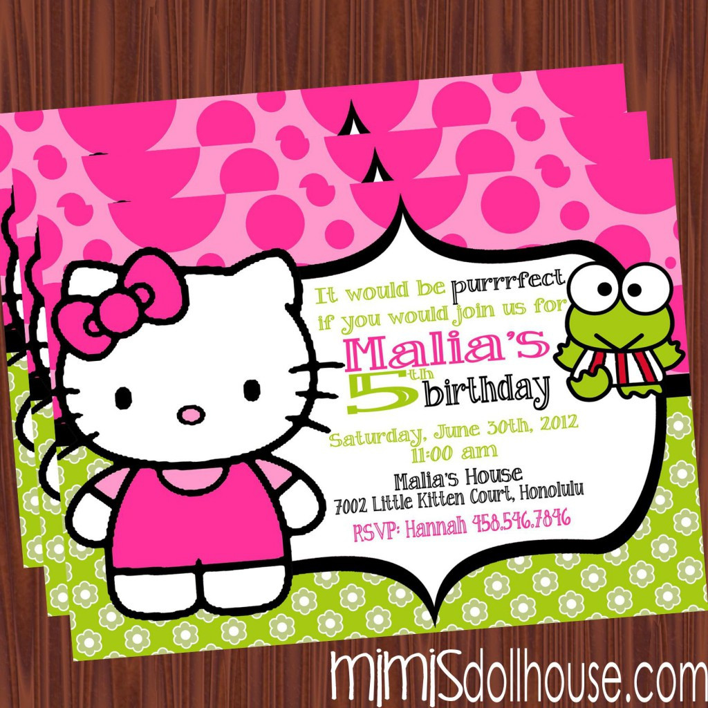Hello Kitty Birthday Party Invitations
 Free Printable Hello Kitty Birthday Party Invitations