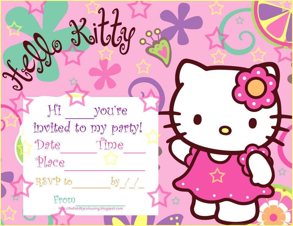 Hello Kitty Birthday Party Invitations
 INVITATIONS TO SLEEPOVER PARTY HELLO KITTY