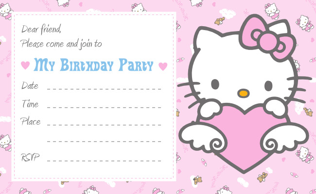 Hello Kitty Birthday Party Invitations
 Free Printable Hello Kitty Invitation Birthday Party