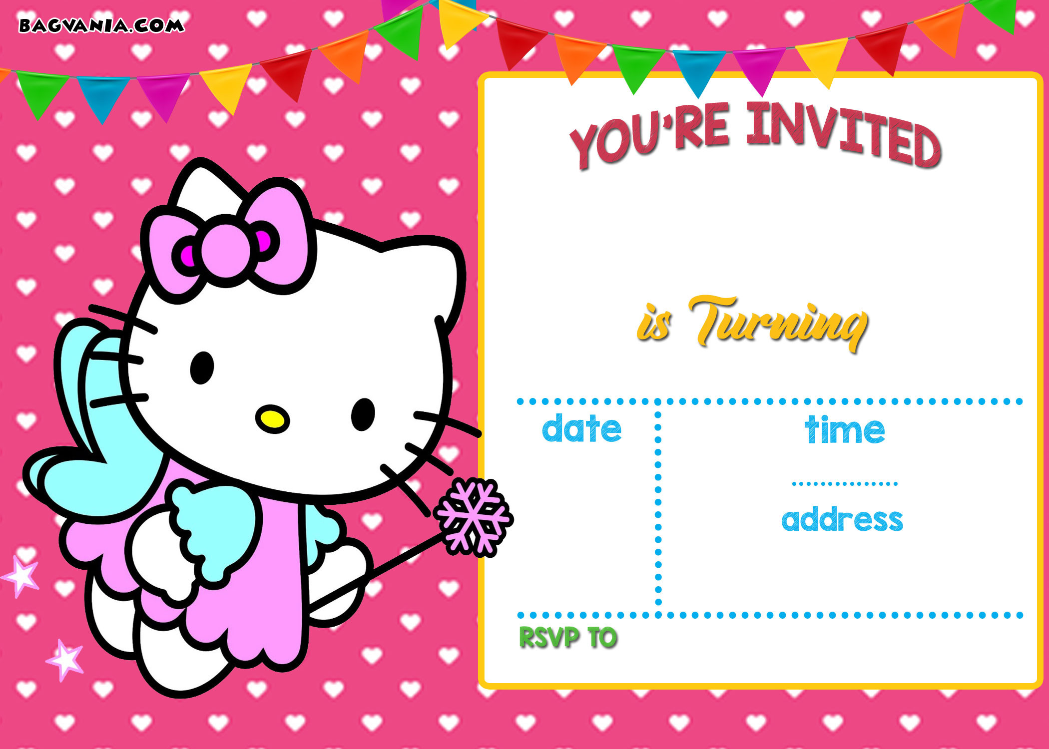 Hello Kitty Birthday Party Invitations
 Personalized Hello Kitty Birthday Invitations