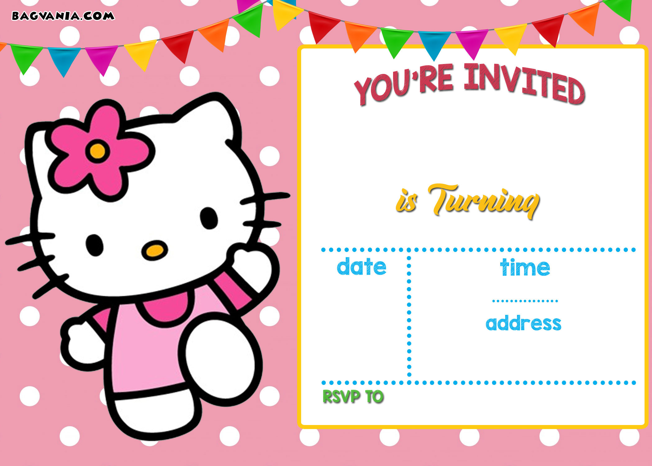 Hello Kitty Birthday Party Invitations
 FREE Hello Kitty Invitation Templates