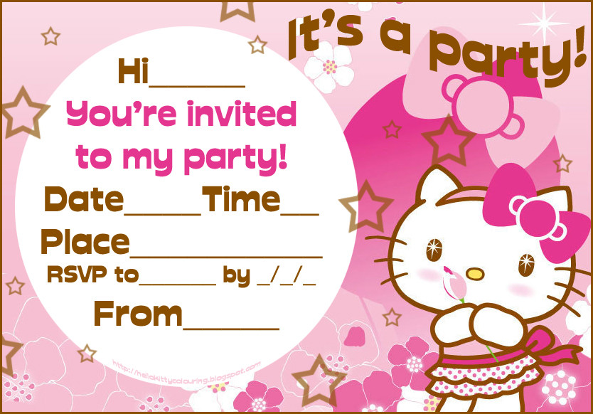 Hello Kitty Birthday Party Invitations
 HELLO KITTY PARTY INVITATIONS