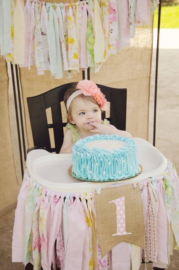 High Chair Birthday Decorations
 Shabby Chic High Chair Banner First Birthday Party Supplies