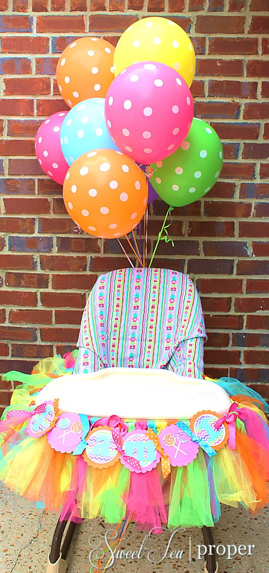 High Chair Birthday Decorations
 Candy Themed Birthday Party Ideas