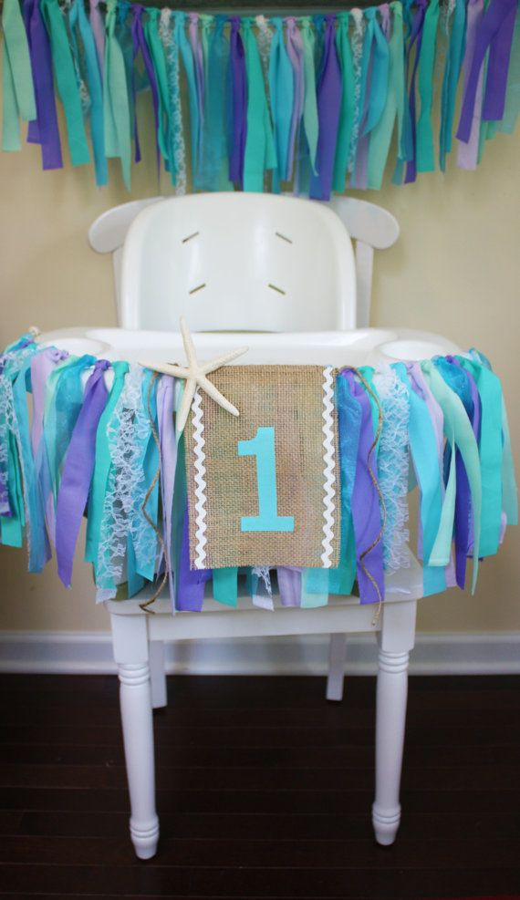 High Chair Birthday Decorations
 Under the Sea Highchair Banner Mermaid Party 1st