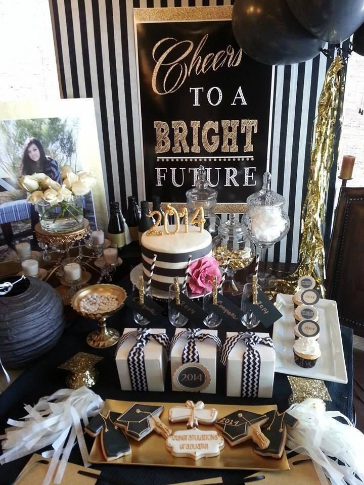 High School Graduation Party Theme Ideas
 2016 Black and Gold Graduation Instant Download Party Pack
