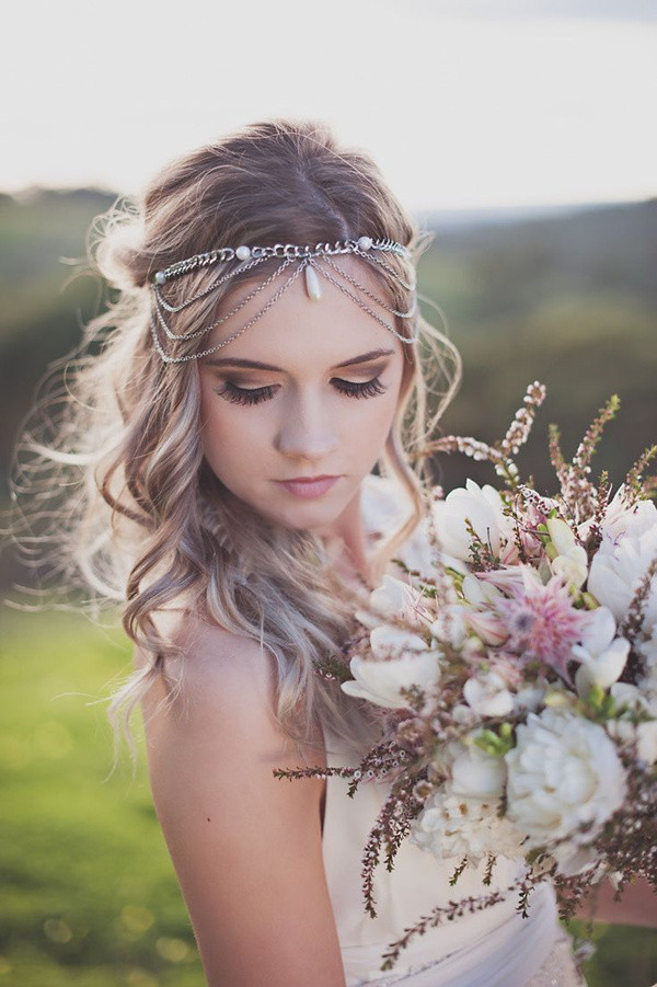 Hippie Wedding Hairstyles
 Wedding Accessories 20 Charming Bridal Headpieces To Match